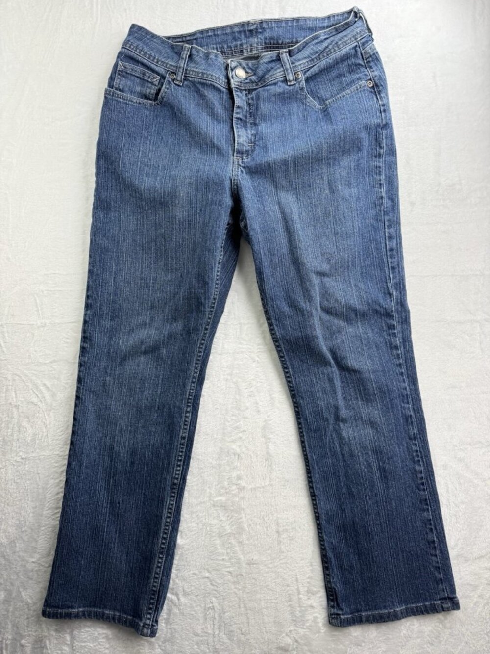 Lee Riders Size 14P Petite Womens Jeans Straight Med Wash Stretch Mid Rise